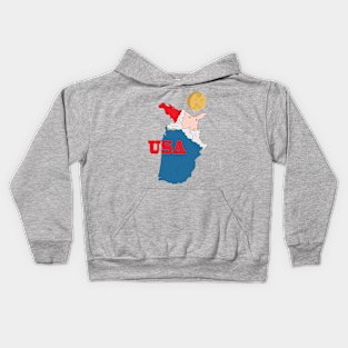 A funny map of the USA Kids Hoodie